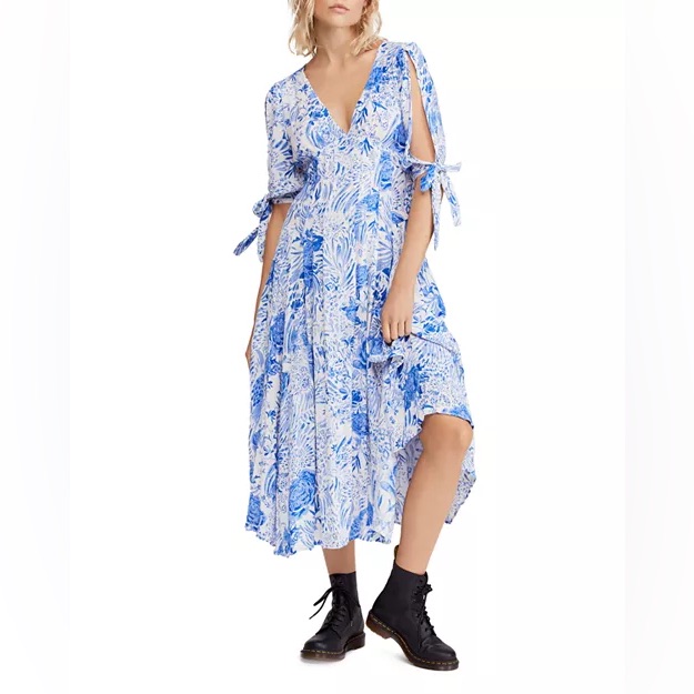 Free People Forever Always Floral Midi Dress Size 0